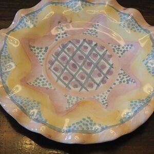 McKenzie Childs Retired Keukenhoff Fluted Dinner Plate